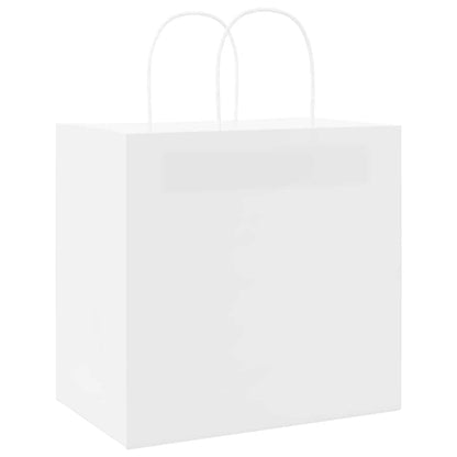 Paper Bags 250 pcs with Handles White 26x17x25 cm