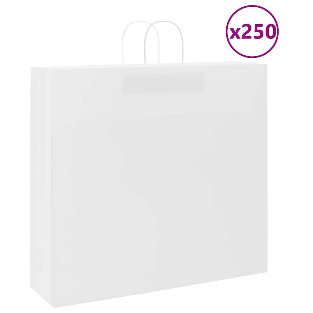 Paper Bags 250 pcs with Handles White 54x15x49 cm