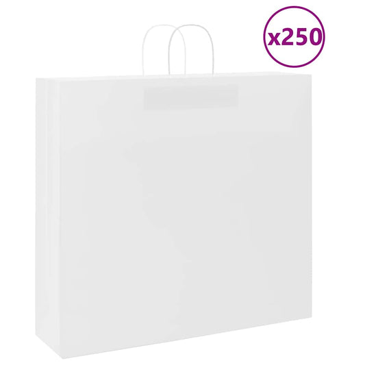 Paper Bags 250 pcs with Handles White 54x15x49 cm