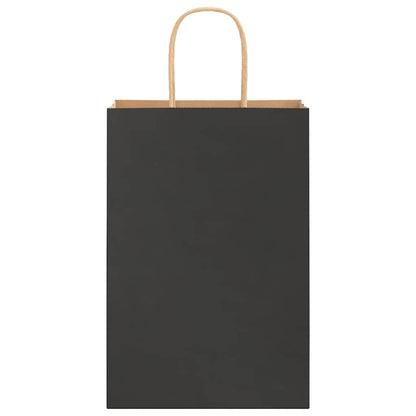 Paper Bags 50 pcs with Handles Black 21x11x31 cm