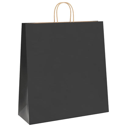 Paper Bags 50 pcs with Handles Black 45x17x48 cm
