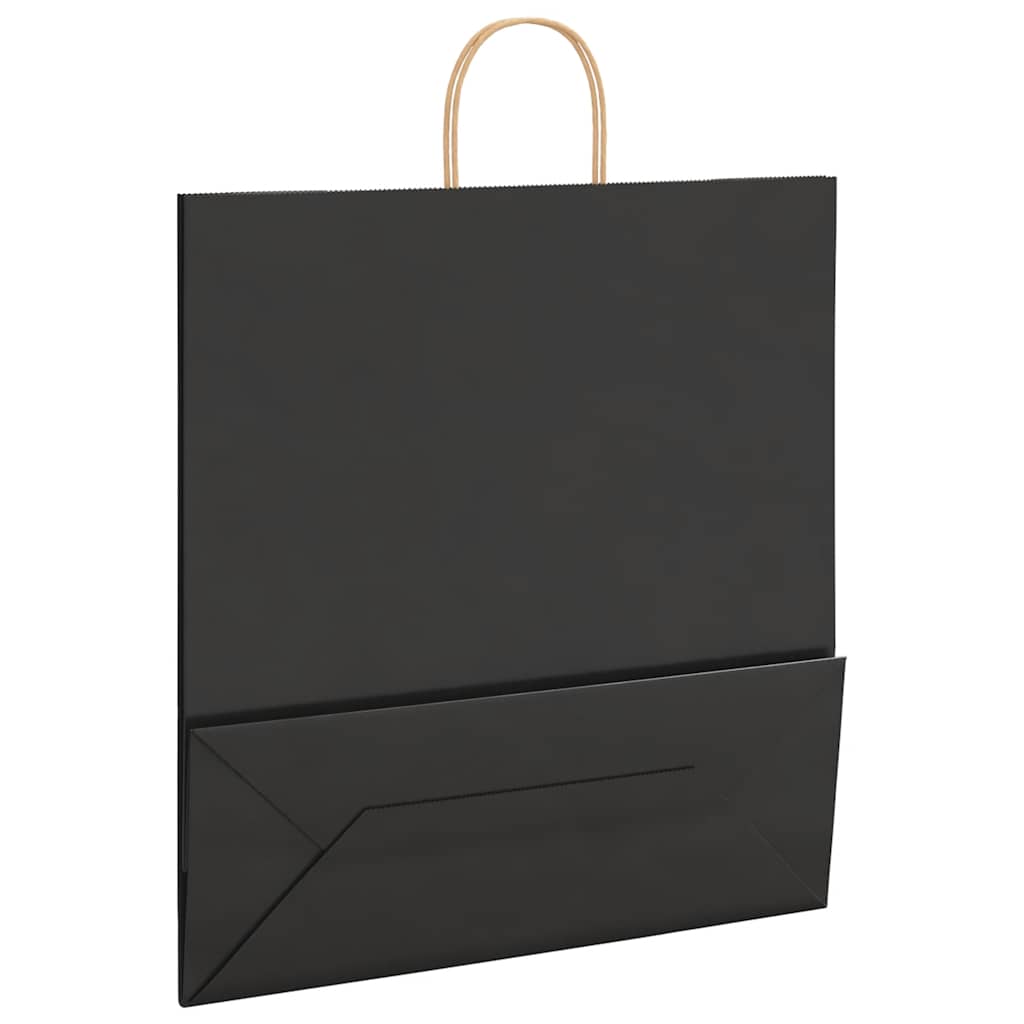 Paper Bags 50 pcs with Handles Black 45x17x48 cm