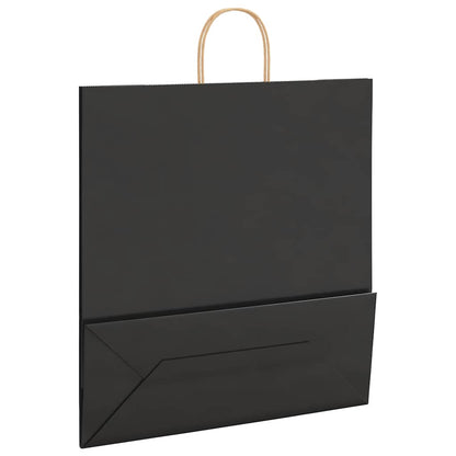 Paper Bags 50 pcs with Handles Black 45x17x48 cm