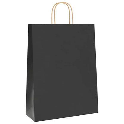 Paper Bags 250 pcs with Handles Black 32x12x42 cm
