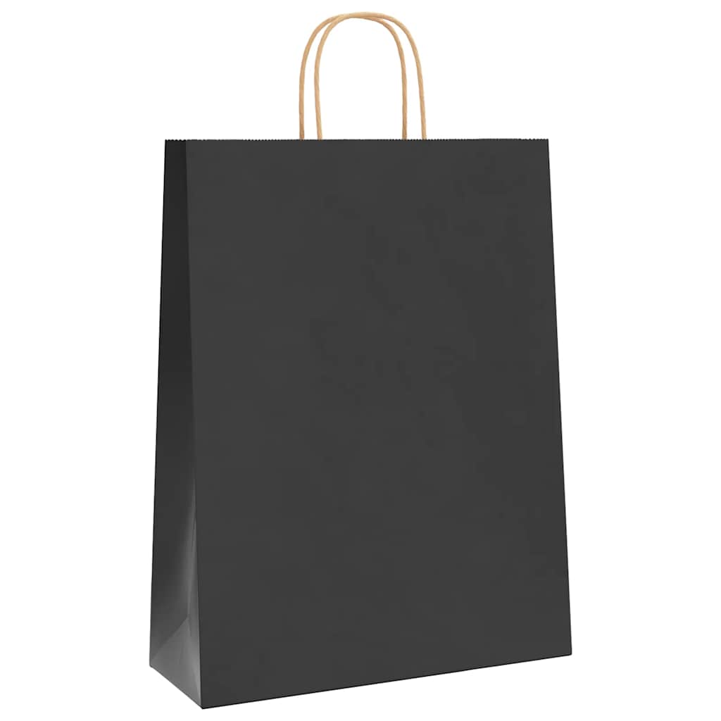 Paper Bags 250 pcs with Handles Black 32x12x42 cm
