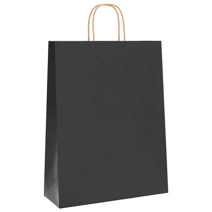 Paper Bags 250 pcs with Handles Black 32x12x42 cm