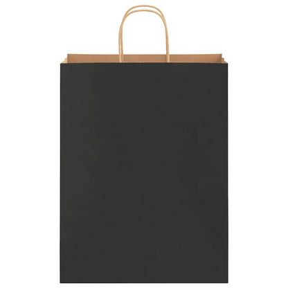 Paper Bags 250 pcs with Handles Black 32x12x42 cm