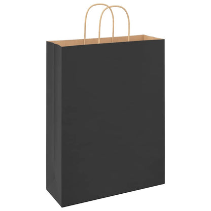Paper Bags 250 pcs with Handles Black 32x12x42 cm