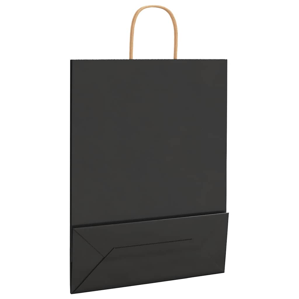 Paper Bags 250 pcs with Handles Black 32x12x42 cm