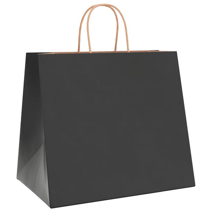 Paper Bags 250 pcs with Handles Black 32x22x28 cm