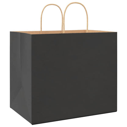 Paper Bags 250 pcs with Handles Black 32x22x28 cm