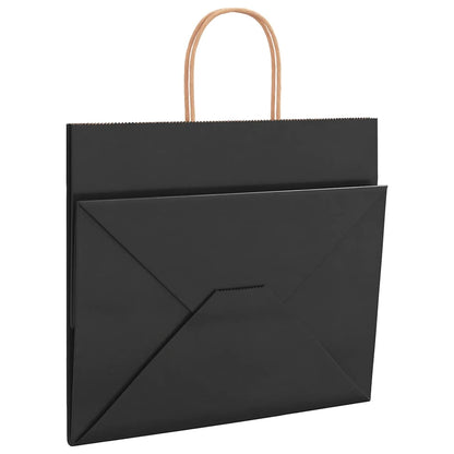 Paper Bags 250 pcs with Handles Black 32x22x28 cm