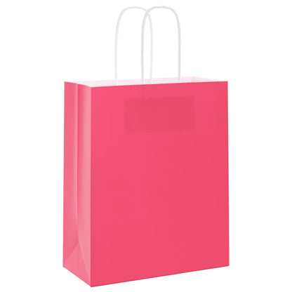 Paper Bags 50 pcs with Handles Pink 18x8x22 cm