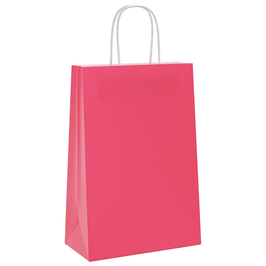 Paper Bags 50 pcs with Handles Pink 21x11x31 cm