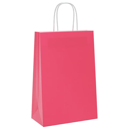 Paper Bags 50 pcs with Handles Pink 21x11x31 cm