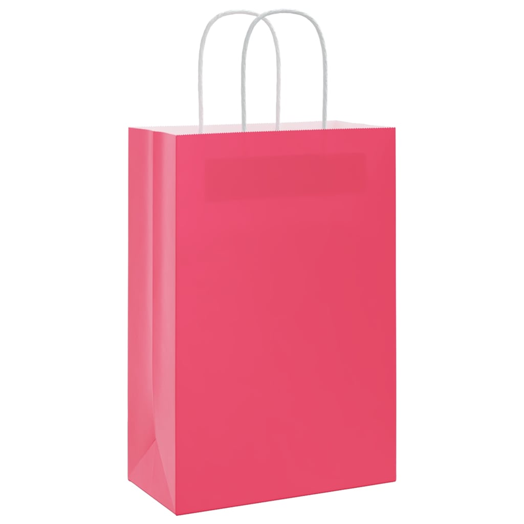 Paper Bags 50 pcs with Handles Pink 21x11x31 cm