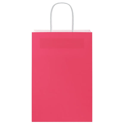 Paper Bags 50 pcs with Handles Pink 21x11x31 cm