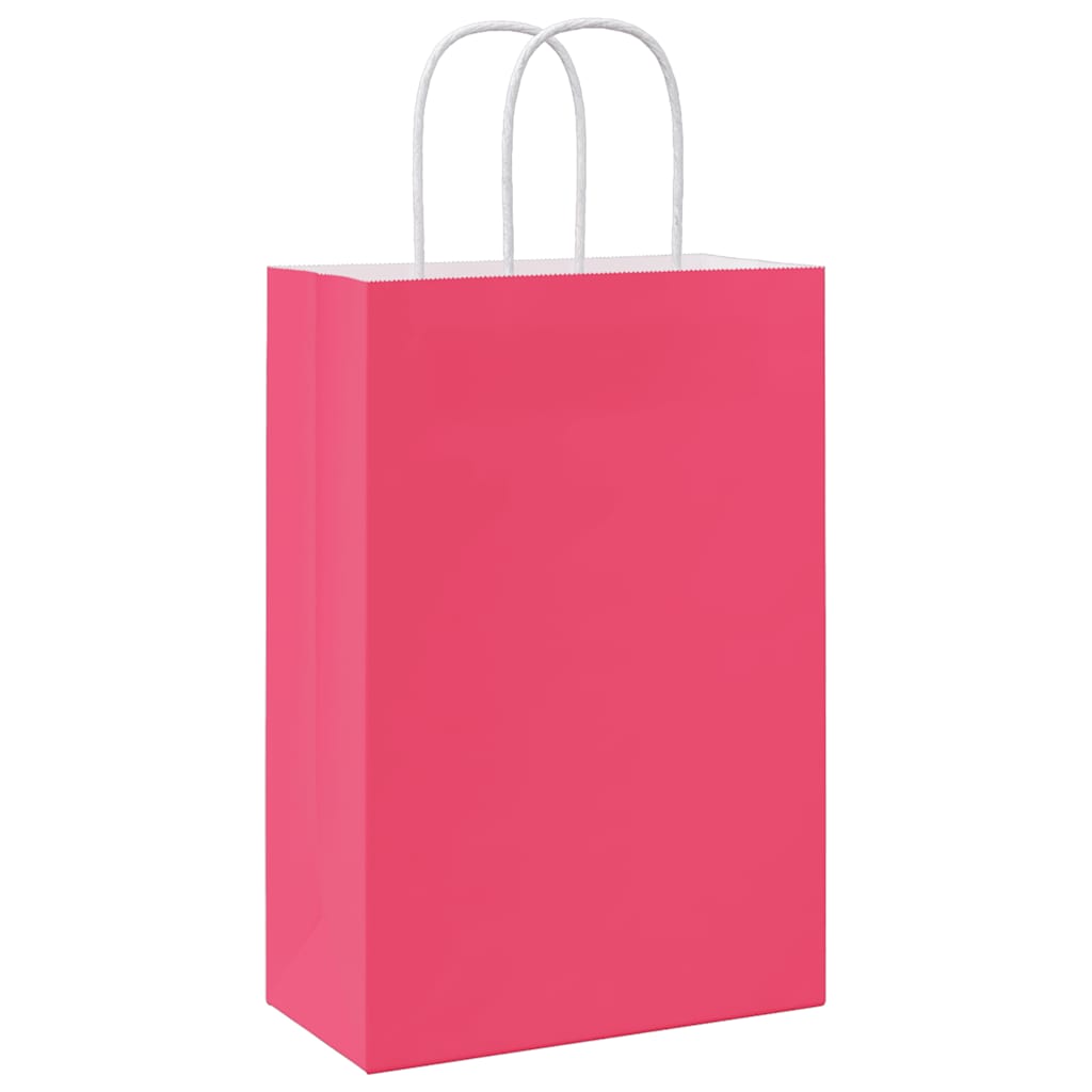 Paper Bags 50 pcs with Handles Pink 21x11x31 cm