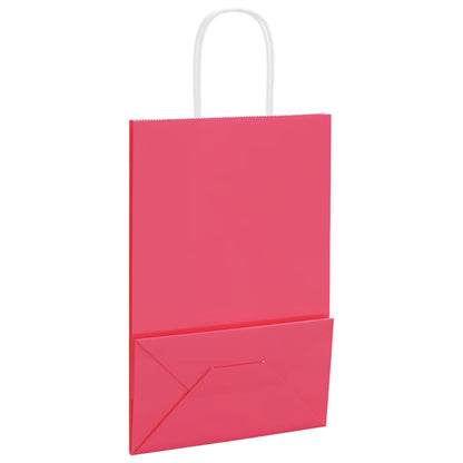 Paper Bags 50 pcs with Handles Pink 21x11x31 cm