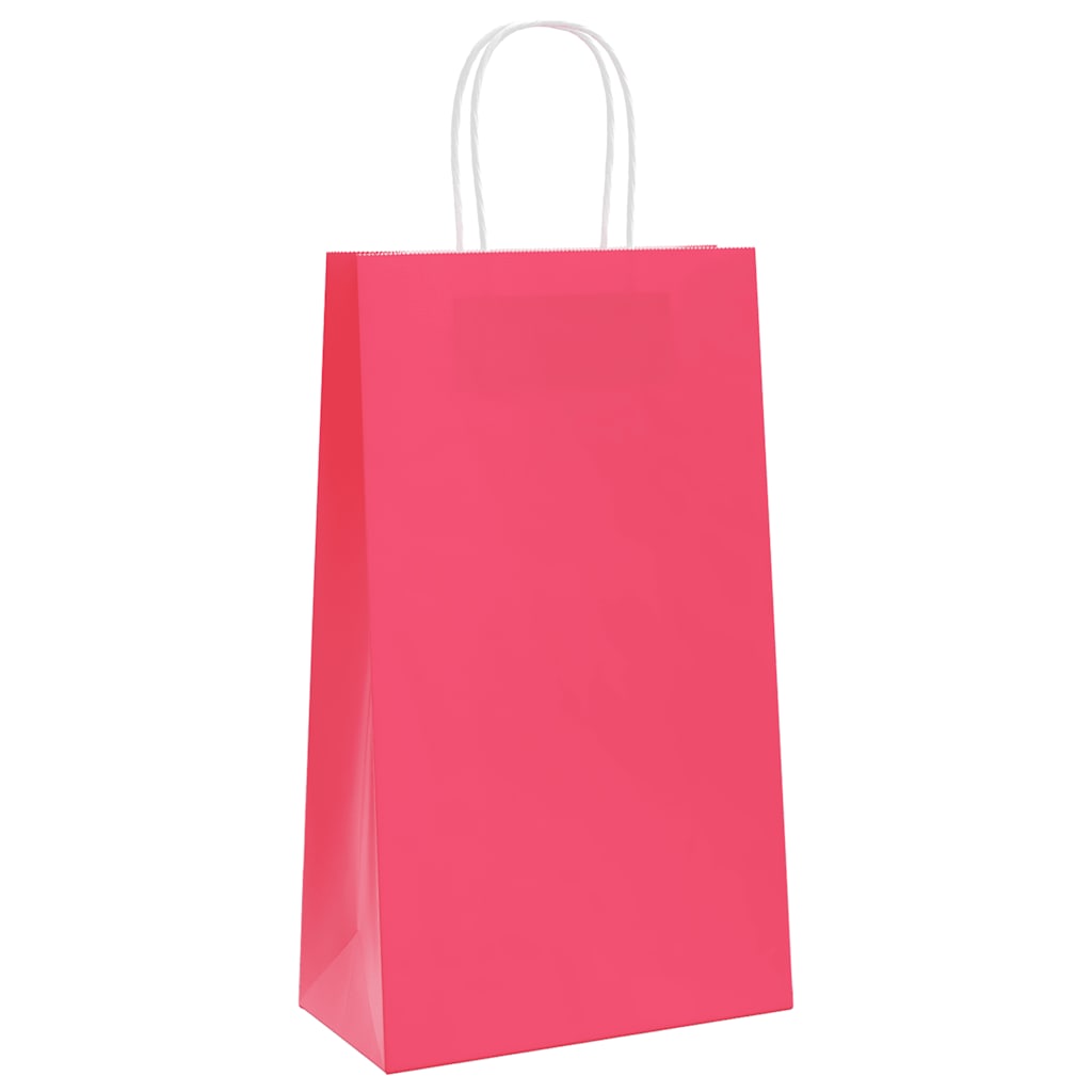 Paper Bags 50 pcs with Handles Pink 21x11x36 cm