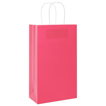 Paper Bags 50 pcs with Handles Pink 21x11x36 cm