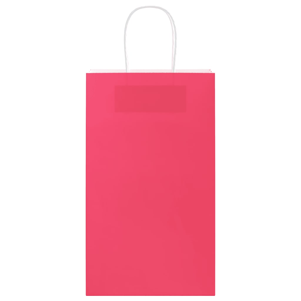Paper Bags 50 pcs with Handles Pink 21x11x36 cm