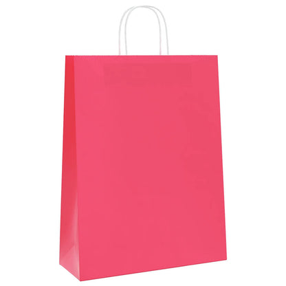 Paper Bags 50 pcs with Handles Pink 32x12x42 cm