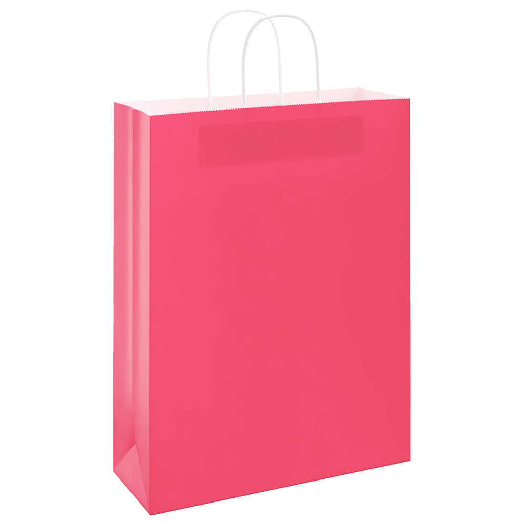 Paper Bags 50 pcs with Handles Pink 32x12x42 cm