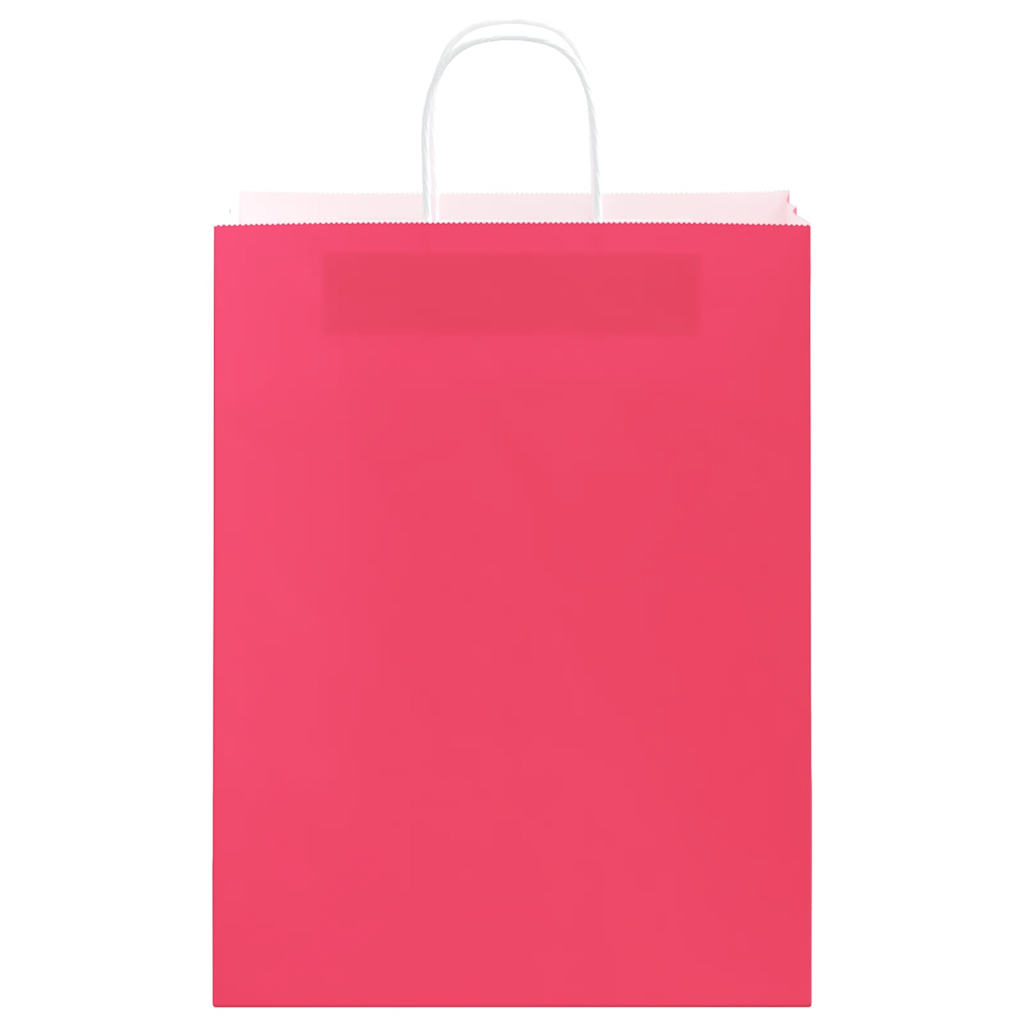 Paper Bags 50 pcs with Handles Pink 32x12x42 cm
