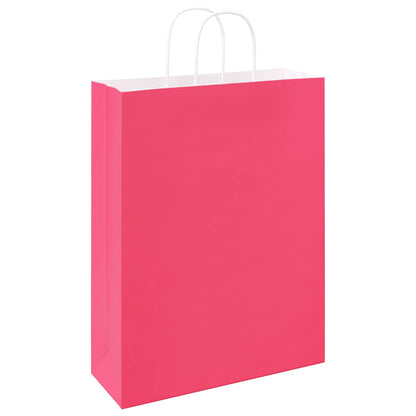 Paper Bags 50 pcs with Handles Pink 32x12x42 cm