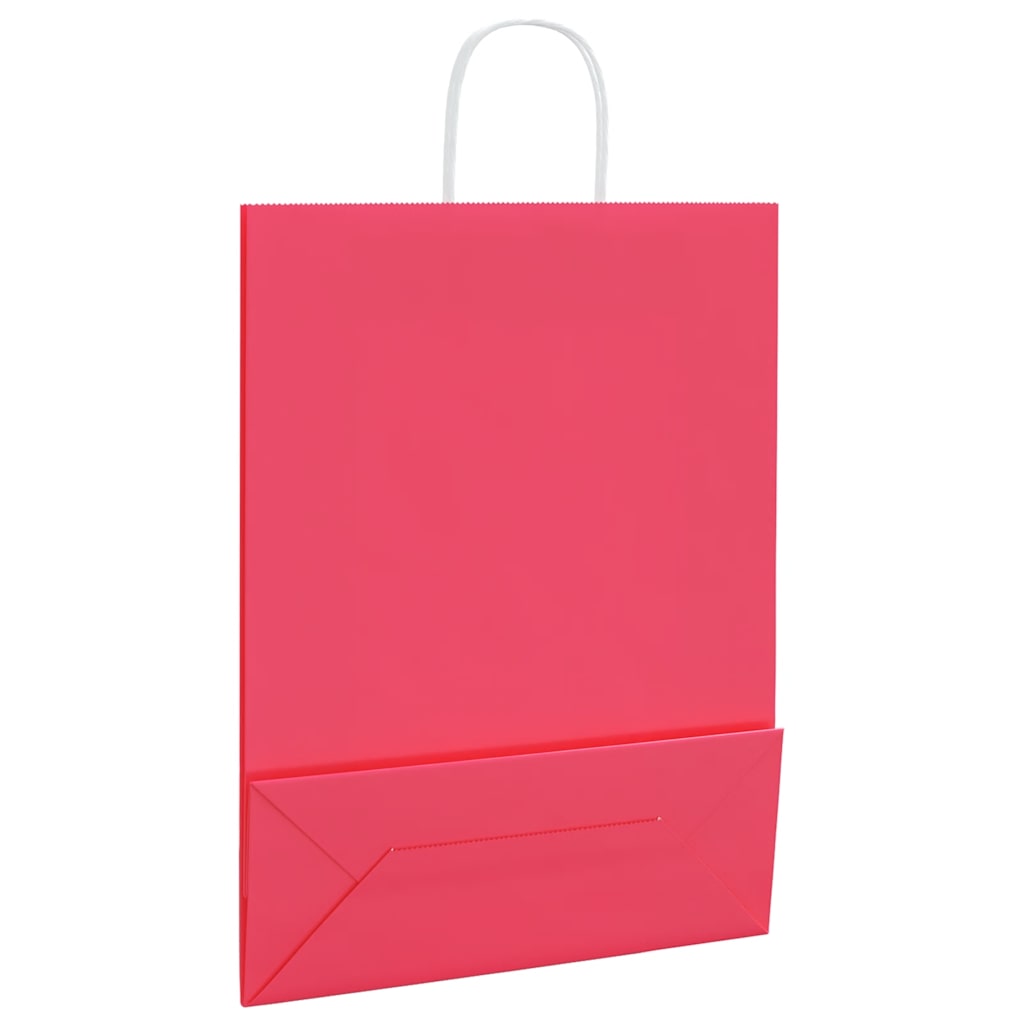 Paper Bags 250 pcs with Handles Pink 32x12x42 cm