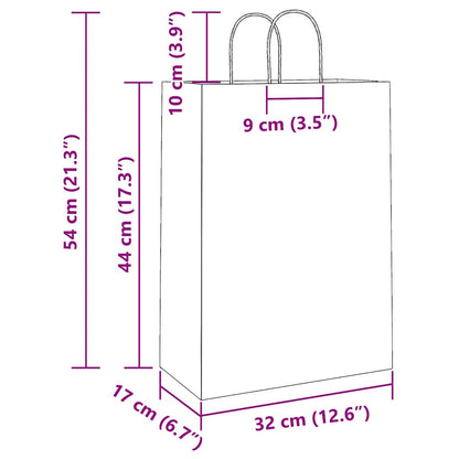 Paper Bags 250 pcs with Handles Pink 32x17x44 cm