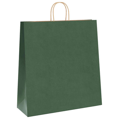 Paper Bags 250 pcs with Handles Green 45x17x48 cm