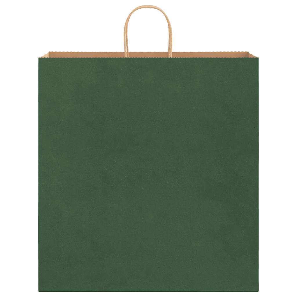 Paper Bags 250 pcs with Handles Green 45x17x48 cm