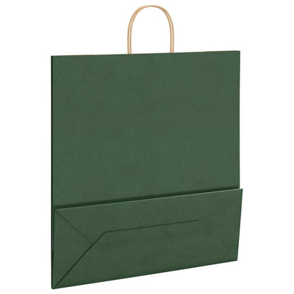 Paper Bags 250 pcs with Handles Green 45x17x48 cm