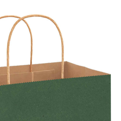 Paper Bags 250 pcs with Handles Green 45x17x48 cm