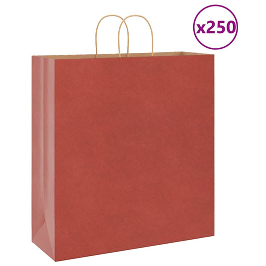 Paper Bags 250 pcs with Handles Red 45x17x48 cm