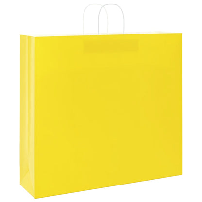 Paper Bags 50 pcs with Handles Yellow 54x15x49 cm