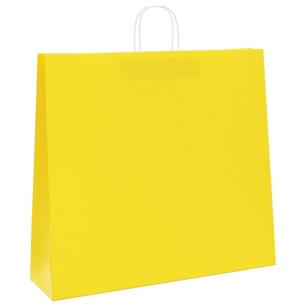 Paper Bags 50 pcs with Handles Yellow 54x15x49 cm