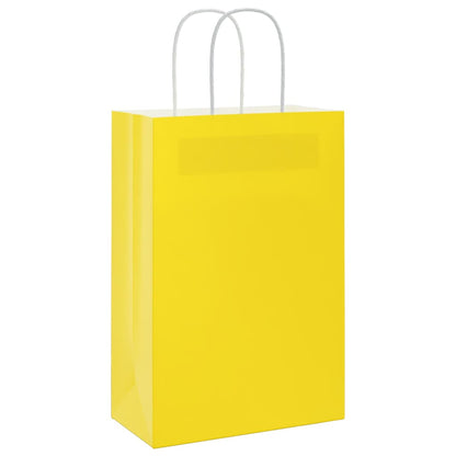 Paper Bags 250 pcs with Handles Yellow 21x11x31 cm