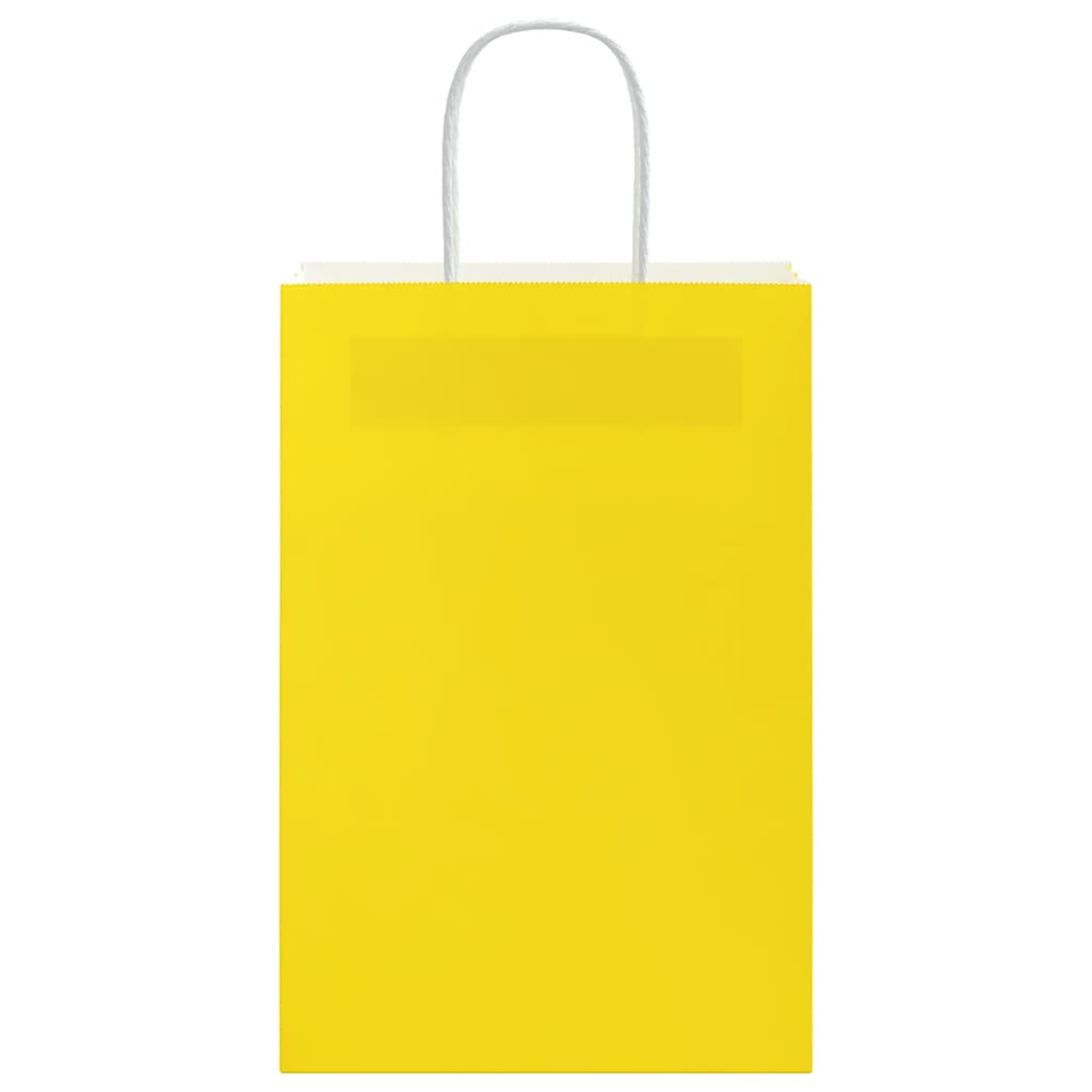Paper Bags 250 pcs with Handles Yellow 21x11x31 cm