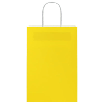 Paper Bags 250 pcs with Handles Yellow 21x11x31 cm