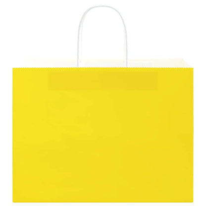 Paper Bags 250 pcs with Handles Yellow 32x17x25 cm
