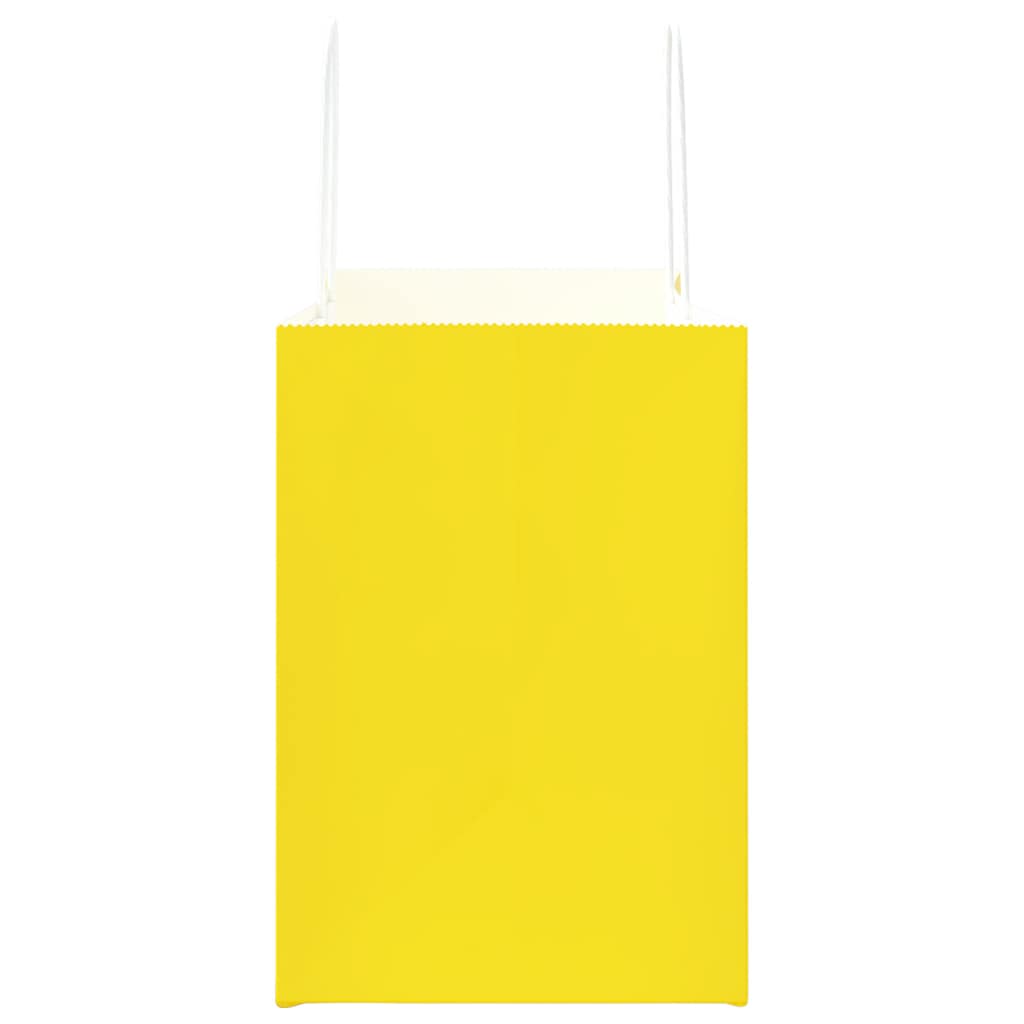 Paper Bags 250 pcs with Handles Yellow 32x17x25 cm