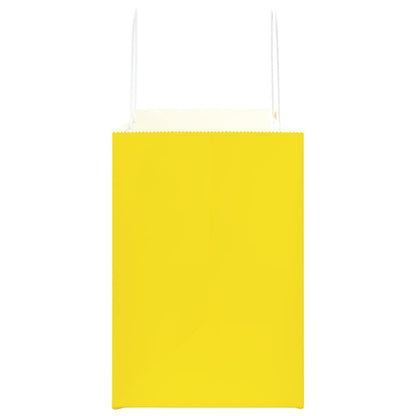 Paper Bags 250 pcs with Handles Yellow 32x17x25 cm