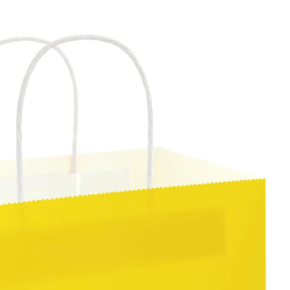 Paper Bags 250 pcs with Handles Yellow 32x17x25 cm