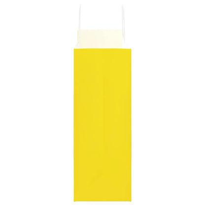 Paper Bags 250 pcs with Handles Yellow 32x17x44 cm