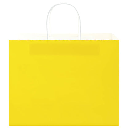 Paper Bags 250 pcs with Handles Yellow 32x22x24 cm