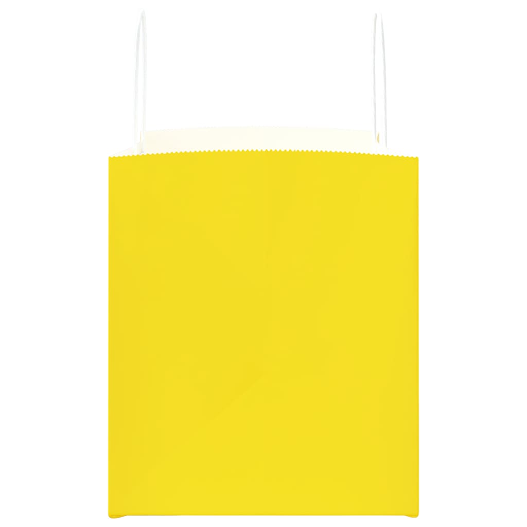 Paper Bags 250 pcs with Handles Yellow 32x22x24 cm