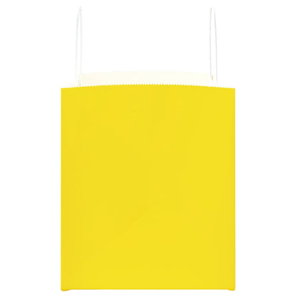 Paper Bags 250 pcs with Handles Yellow 32x22x24 cm